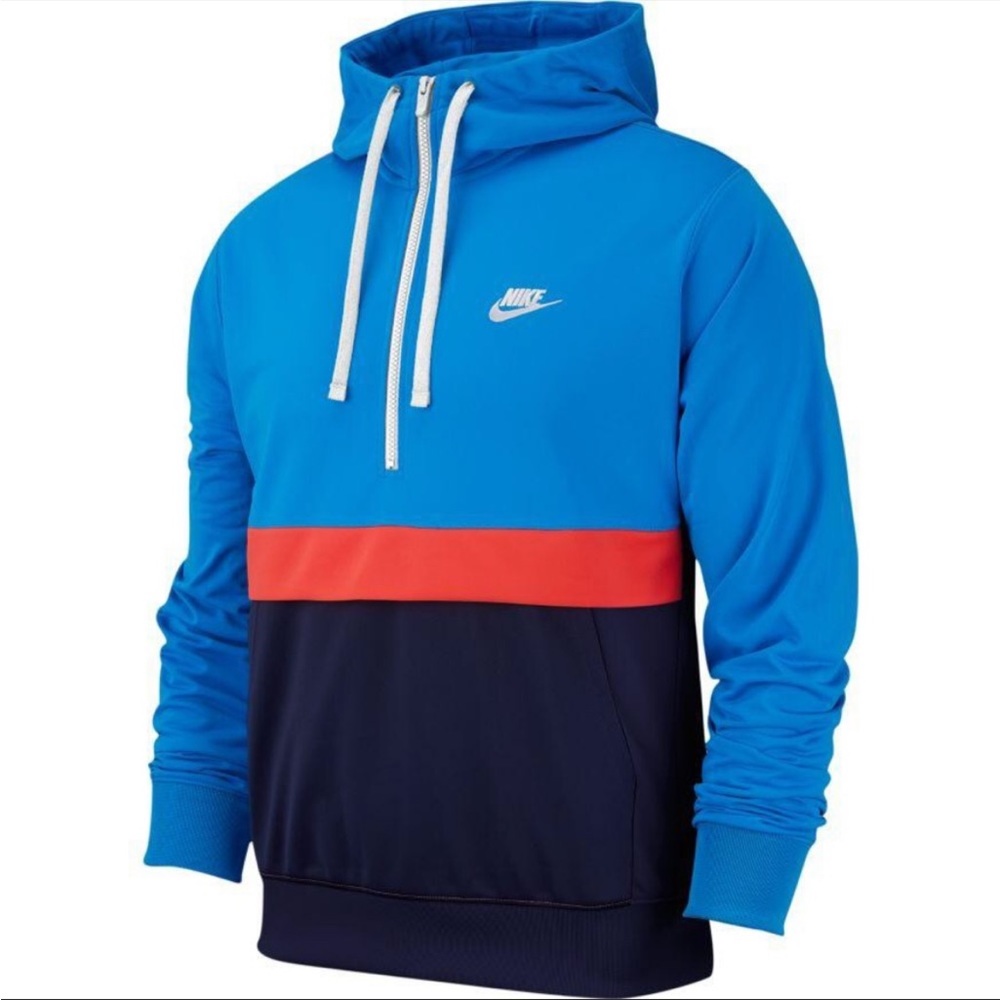 Nike Sportswear Men's Zip Pullover Hoodie Nike Sportswear Men's Blue Crimson Zip